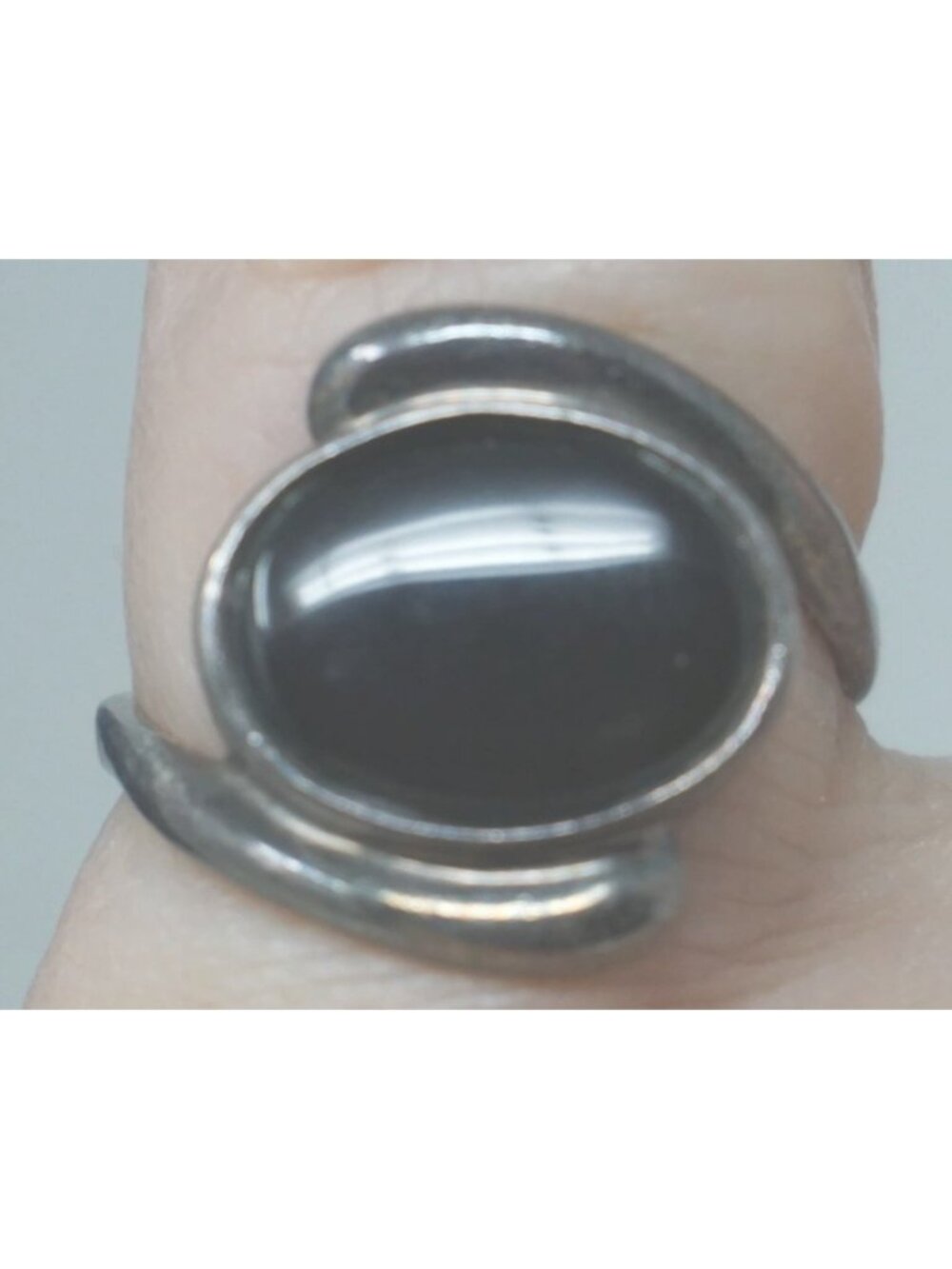VTG Black Stone 925 Sterling Silver Ring Size 6.5 Unique Handmade #RB1-6